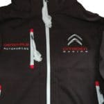 Broderie des vestes softshell pour Citroen Deremble à Perrignier