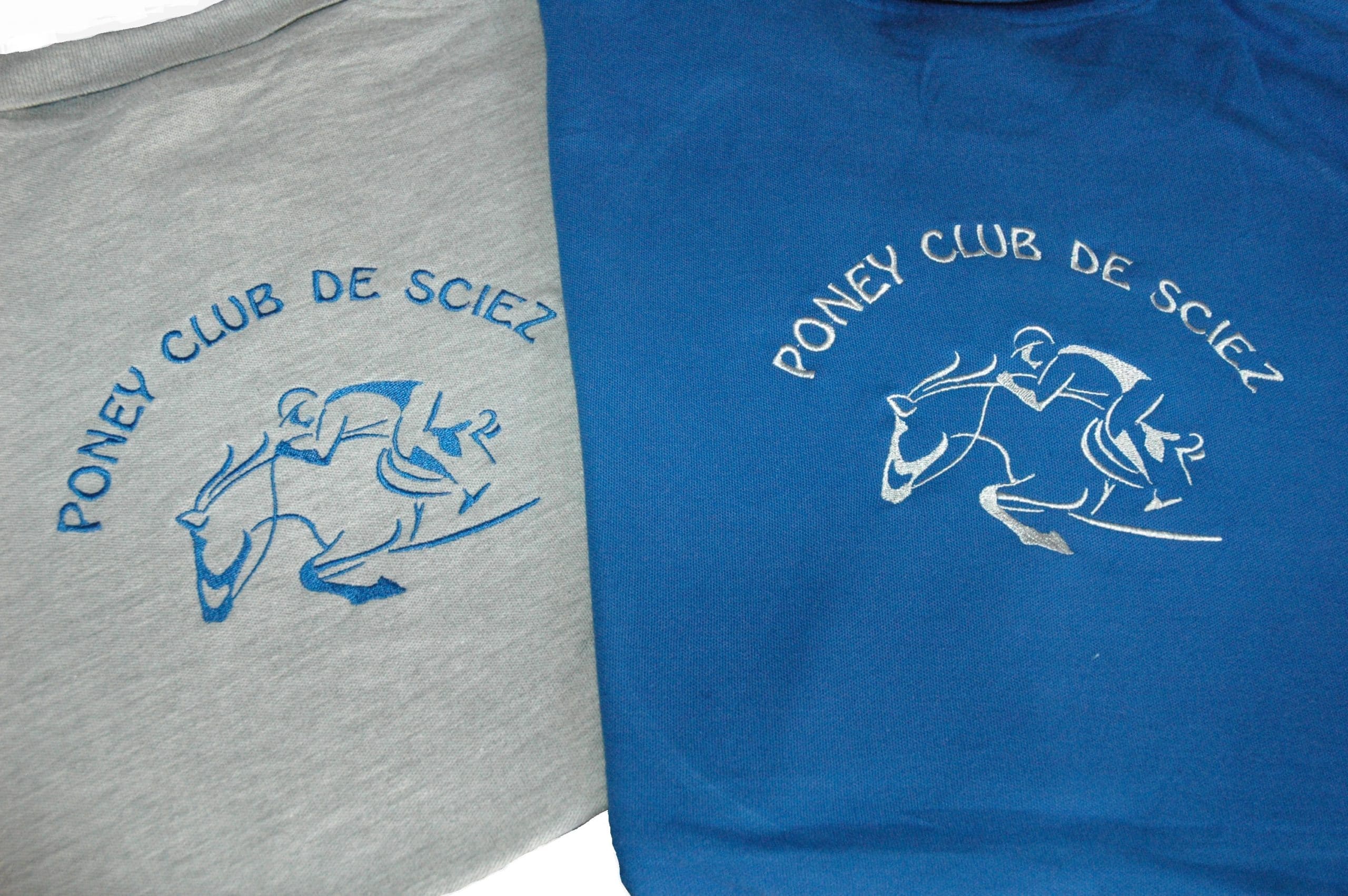 Réalisation de Tee-shirt brodés pour le Poney Club de Sciez par Léman Broderie